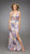 La Femme - Sleeveless Ruched V-neck A-line Dress 12371 in Purple and Print