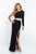 Blush - 11533 One Shoulder Rhinestone Beaded Jersey Gown In Black