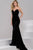 Sleek Strapless V-Neck Velvet Trumpet Gown 40786