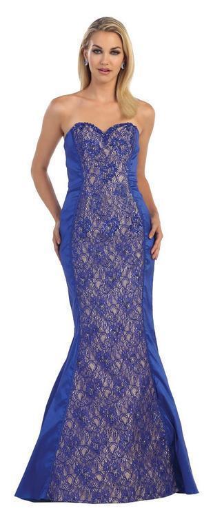 May Queen - Strapless Sweetheart with Embellished Lace Mermaid Evening Dress