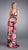 La Femme - Vibrantly Print V-Neck Sheath Gown with a Brooch Accent 13262 In Pink and Print