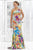 Blush - One Shoulder Floral Printed Long Dress 9303 In Multi-Color and Print