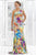 Blush - One Shoulder Floral Printed Long Dress 9303 In Multi-Color and Print