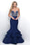 Blush - Embellished Sweetheart Mikado Mermaid Gown  11215 in Blue
