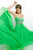 Blush - Strapless Embellished Long Dress 9710 in Green
