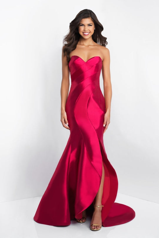 Blush - C1063 Strapless Sweetheart Mermaid Dress In Red