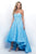 Blush - Lace Strapless Sweetheart High-Low Gown 5628 in Blue