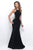 Sleeveless Fitted Bodice Jewel Encrusted Long Gown 11202