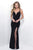 Blush - V-Neck Jersey Sheath Dress 11334 in Black