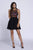 Nox Anabel - 6239 Floral Illusion Bateau Neck Dress In Black