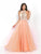 Blush - High Illusion Cutout A-Line Gown 11007 In Orange