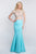 Blush - C1007 Two Piece Bedazzled Mermaid Gown In Neutral and Blue