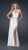 La Femme - 17434 Sexy Embellished V-Neck Tulle Sheath Dress In White