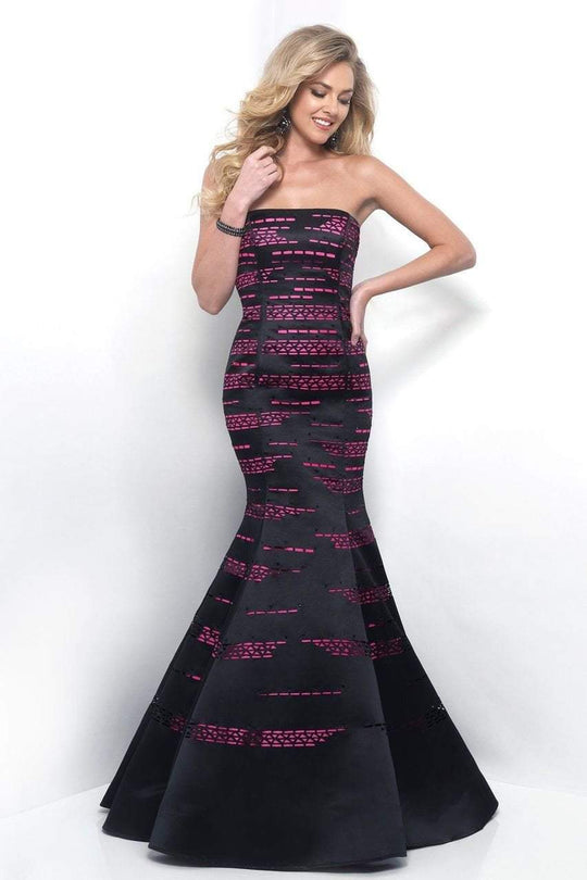 Blush - Straight Across Neck Mermaid Gown 11223 In Black and Pink