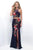 Blush - Two-Piece Floral Embroidered Gown 11235 In Blue and Red