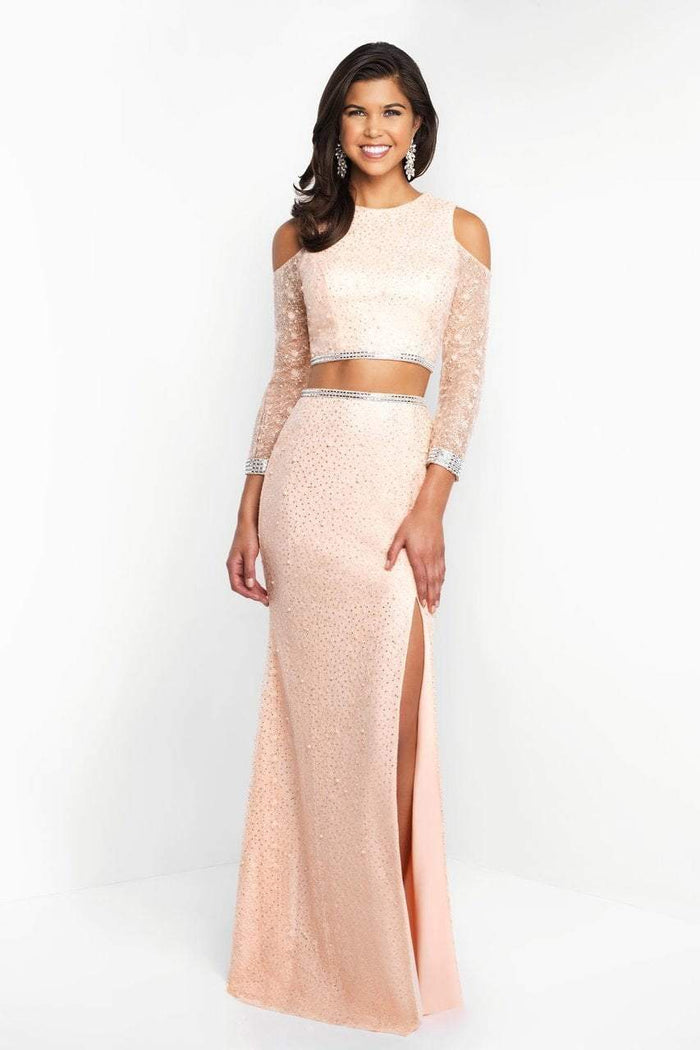 Intrigue - 449 Two Piece Jewel Sheath Dress In Orange