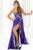 Blush - Sweetheart Animal Printed Layered A-Line Gown 9371 in Purple