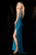 Scala - 48549 Sequined V-Neck Sheath Dress in Blue