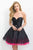 Blush - Embellished Sweetheart Mikado A-Line Dress 11178 in Black and Pink