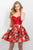 Blush - Floral Sweetheart Mikado A-Line Dress 11187 In Red and Multi-Color