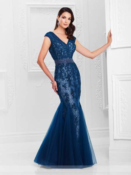 Mon Cheri - Montage by Mon Cheri - Trumpet Gown 117907 In Blue