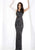 Lush by Jasz Couture - Beaded High Halter Sheath Dress 1345 in Gray