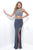 Blush - 11259 Two-Piece Pearl Embellished Halter Top Jersey Gown In Gray