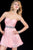 Strapless Twisted Ruched Sweetheart Short Dress with Jewel Waistband JVN90088