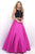 Blush - Two-Piece Beaded Bateau Neck Ball Gown 5611 in Black and Pink