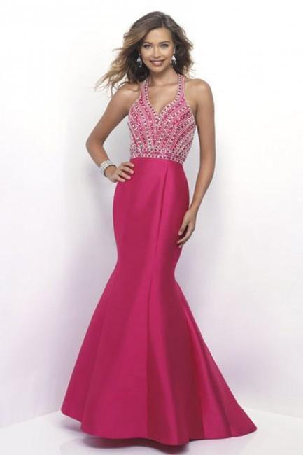 Intrigue - Two-Piece Embellished Halter Neck Mermaid  Dress 252 in Pink