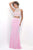 Two-Piece Beaded Cropped Top Jersey Long Gown 11230