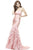 Janique JA1362  Empire Silhouette Ruffled Long Gown in Pink