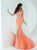 Tiffany Homecoming - Artistic Bateau Illusion Jersey Evening Gown 16191 In Orange