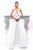 Tarik Ediz - 93346 Deep V-Neck Floral A-line Gown In White