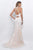 Blush - Lace Embellished Halter Neck Sheath Dress 11263 In White and Neutral