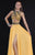 Tarik Ediz - Embellished Two-Piece Chiffon Gown 92597 in Yellow
