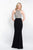 Blush - C1019 Sleeveless Beaded Halter Sheath Dress In Black