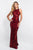 Blush - C1021 Snake Print Sequined Halter Sheath Dress In Red