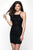 Blush Black - B102 Beaded Jersey Halter Neck Fitted Dress
