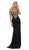 May Queen - MQ1640 Applique Off-Shoulder Trumpet Dress In Black