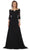 May Queen - MQ1617 Beaded Lace Illusion Bateau Dress In Black