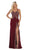 May Queen - MQ1633 Gilded Filigree High Slit Long Gown In Red