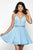 Intrigue - 478 Embellished Deep V-neck A-line Dress