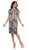 Embroidered Short Sleeve Column Formal Dress