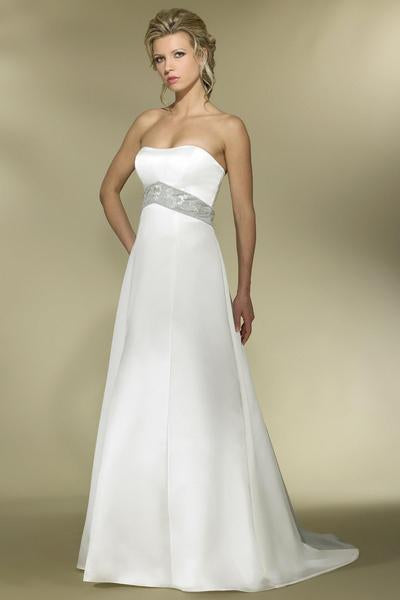 Alexia Designs - IB07 Two Tone Strapless Sweetheart A-Line Gown In White and Gray