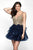 Intrigue - 473 Metallic Lace Deep V-neck Tulle A-line Dress
