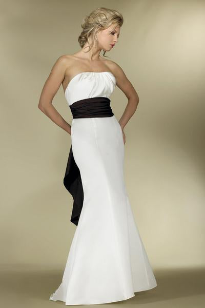 Alexia Designs - IB10 Strapless Ruched Mermaid Bridal Gown In White and Black