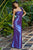 Alexia Designs - 916 Pleated Semi-Sweetheart Sheath Dress In Purple