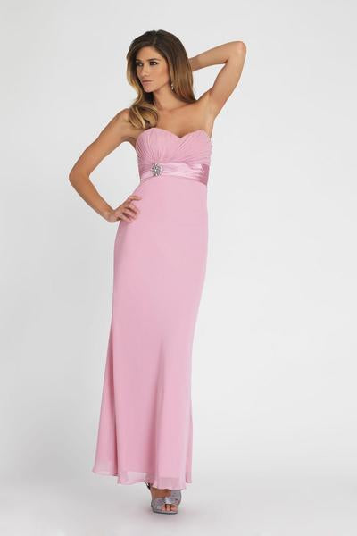Alexia Designs - 4080 Strapless Shirred Bodice Empire Dress In Pink
