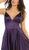 May Queen - MQ1664 V-Neck A-Line Evening Gown In Purple